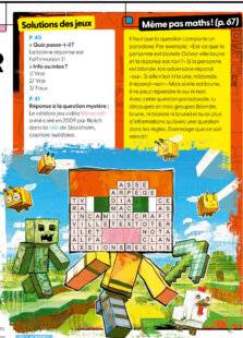 Science & Vie Junior 438 Solutions des jeux