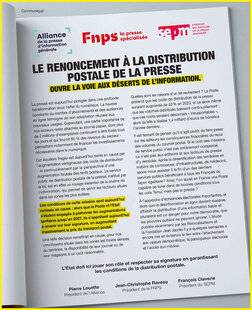Diapason 752 LE RENONCEMENT À LA DISTRIBUTION POSTALE DE LA PRESSE