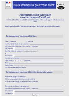 Pleine Vie 410 Comment accepter à concurrence de l'actif net