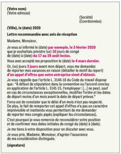 Pleine Vie 411 Mon employeur décide de reporter mes congés payés