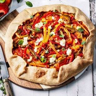 Pleine Vie 468 Tarte rustique aux poivrons, fromage frais et origan