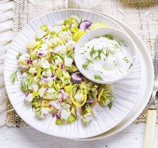 Pleine Vie 470 Tartare de daurade et chantilly à l'aneth