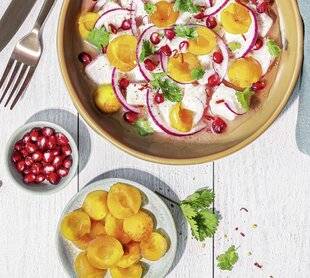 Pleine Vie 471 Ceviche de daurade aux agrumes et mirabelles