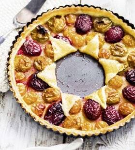 Pleine Vie 471 Tarte soleil aux prunes