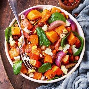 Pleine Vie 473 Salade tiède au potimarron et chèvre