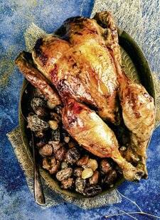 Pleine Vie 474 Poulet rôti, morilles au crémant et châtaignes