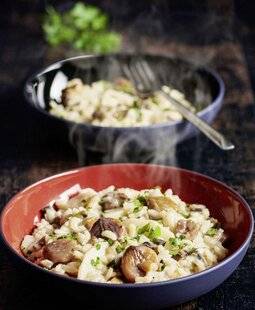 Pleine Vie 474 Risotto aux poires et aux marrons