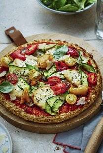 Mon Jardin & Ma Maison 775 Pizza à la pâte au chou-fleur garnie de légumes grillés