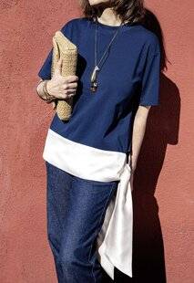 Modes & Travaux 1506 JE TRANSFORME UN TEE-SHIRT TOUT SIMPLE EN PETIT HAUT CHIC