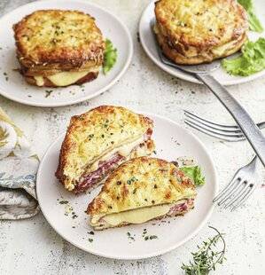 Marmiton 79 Croque-monsieur brioché au jambon et aux trois fromages