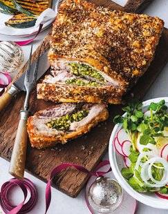 Marmiton 80 Poitrine de porc croustillante farcie aux olives et aux pistaches