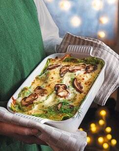 Marmiton 80 Lasagnes vertes aux 3 fromages, jambon truffé et champignons