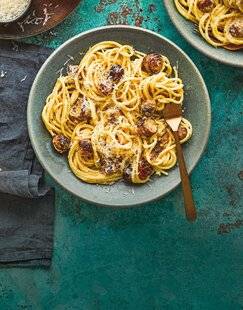 Marmiton 80 Carbonara de boudin blanc grillé