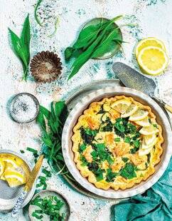 Marmiton 83 Quiche à l'ail des ours et au saumon