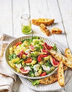 Marmiton 84 Salade de fusillis aux épinards et aux figues