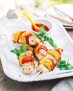 Marmiton 84 Brochettes de poulet au maïs