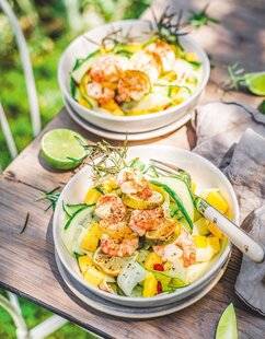 Marmiton 84 Salade sucrée-salée aux crevettes grillées