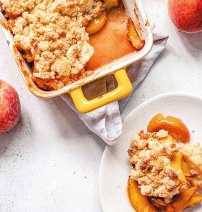Marmiton 84 Cobbler aux pêches et miel de lavande
