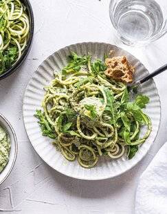 Marmiton 85 Spaghettonis à la crème de roquette et de basilic
