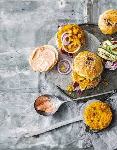 Marmiton 85 Burgers de lentilles et achards de légumes