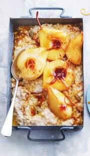 Marmiton 85 Riz au lait, poire, caramel à l'orange