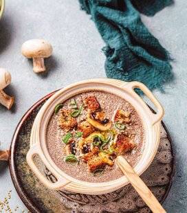 Marmiton 85 Velouté de champignons de Paris au tahini