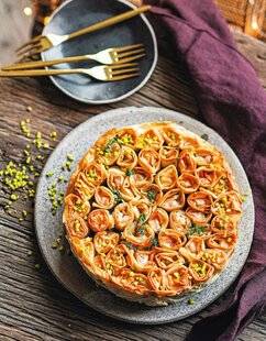 Marmiton 86 Tarte boutons au chèvre, herbes et pistache