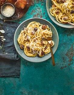 Marmiton 86 Carbonara de boudin blanc au speck