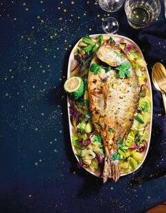 Marmiton 86 Daurade au beurre de combava et fondue de poireau