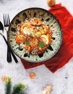 Marmiton 86 Crevettes flambées au pastis, sauce crémeuse