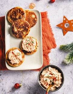 Marmiton 86 Mousse de crevette sur blinis au sarrasin