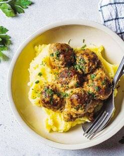 Marmiton 87 Purée aux boulettes d'agneau