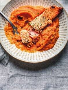 Marmiton 87 Purée de butternut et saumon pané