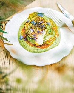 Marmiton 87 SUCRINE GRILLÉE, HOUMOUS VERT