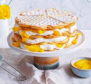 Marmiton 87 Gâteau de gaufres légères à la mangue