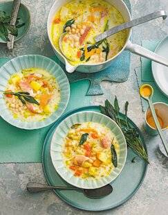 Marmiton 88 Cocotte de cocos au poisson fumé, sauce curcuma