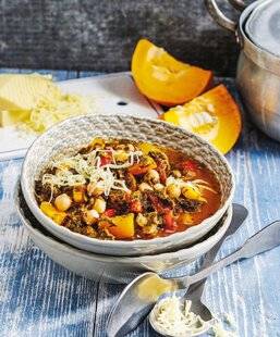 Marmiton 88 Bouillon acidulé de courge et pois chiches à l'oseille