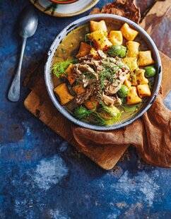 Marmiton 88 Bouillon aux gnocchis et poulet effiloché