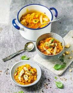 Marmiton 88 Ragoût de lentilles corail aux achards et dinde grillée