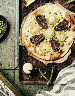 Marmiton 89 Tarte fine aux artichauts, petits pois et chabichou du Poitou