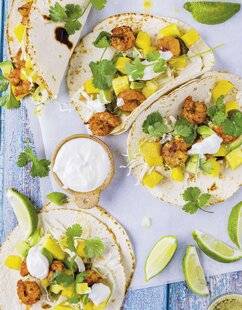 Marmiton 89 Tacos de crevettes façon kimchi à l'ananas et à la mangue