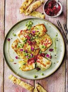 Marmiton 89 Halloumi grillé à la purée de fruits rouges