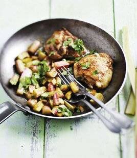 Marmiton 89 Poulet sauté et poêlée de rhubarbe