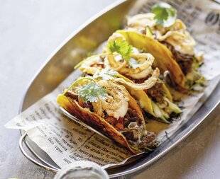 Marmiton 90 Tacos de canard sucré-salé aux oignons frits