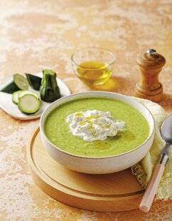Marmiton 90 Gaspacho courgette et concombre, stracciatella