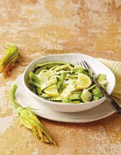 Marmiton 90 Tagliatelles de courgette marinées au citron, ail et parmesan