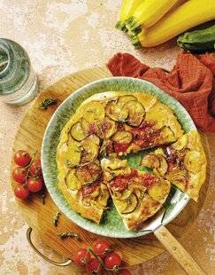 Marmiton 90 Tarte Tatin courgette, tomate cerise et greuil