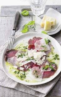 Marmiton 90 Carpaccio de bœuf aux deux fromages et au pistou