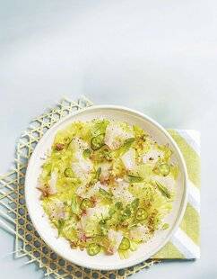 Marmiton 90 Carpaccio de vivaneau façon piña colada