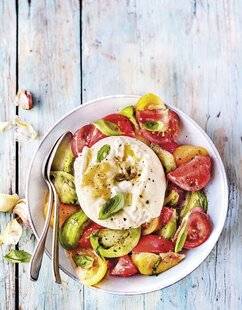 Marmiton 90 Salade de tomate et burrata au confit d'ail